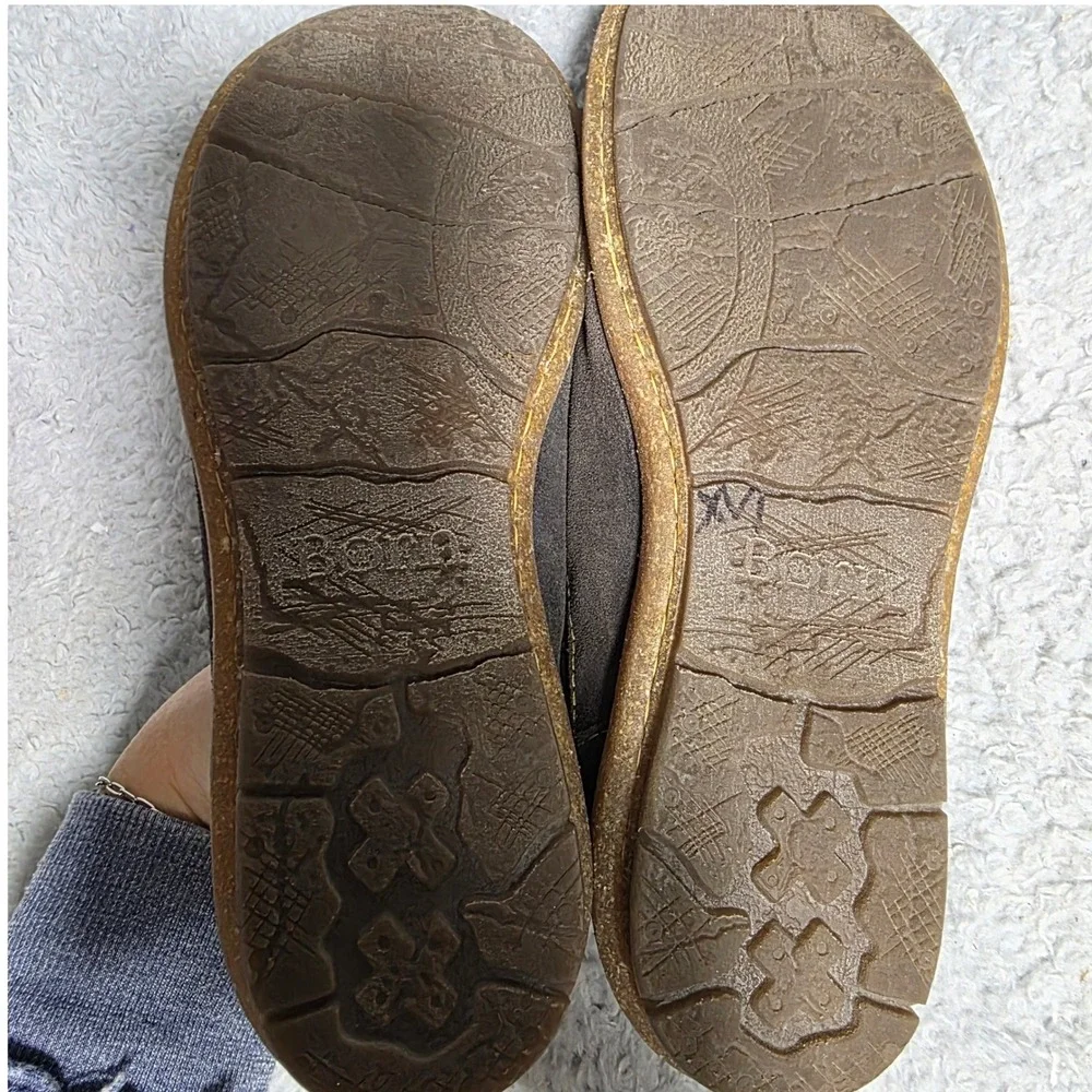 Born Suede Trevan Leather Shoes Loafers Gray Handcrafted Womens 10 EU 42‎